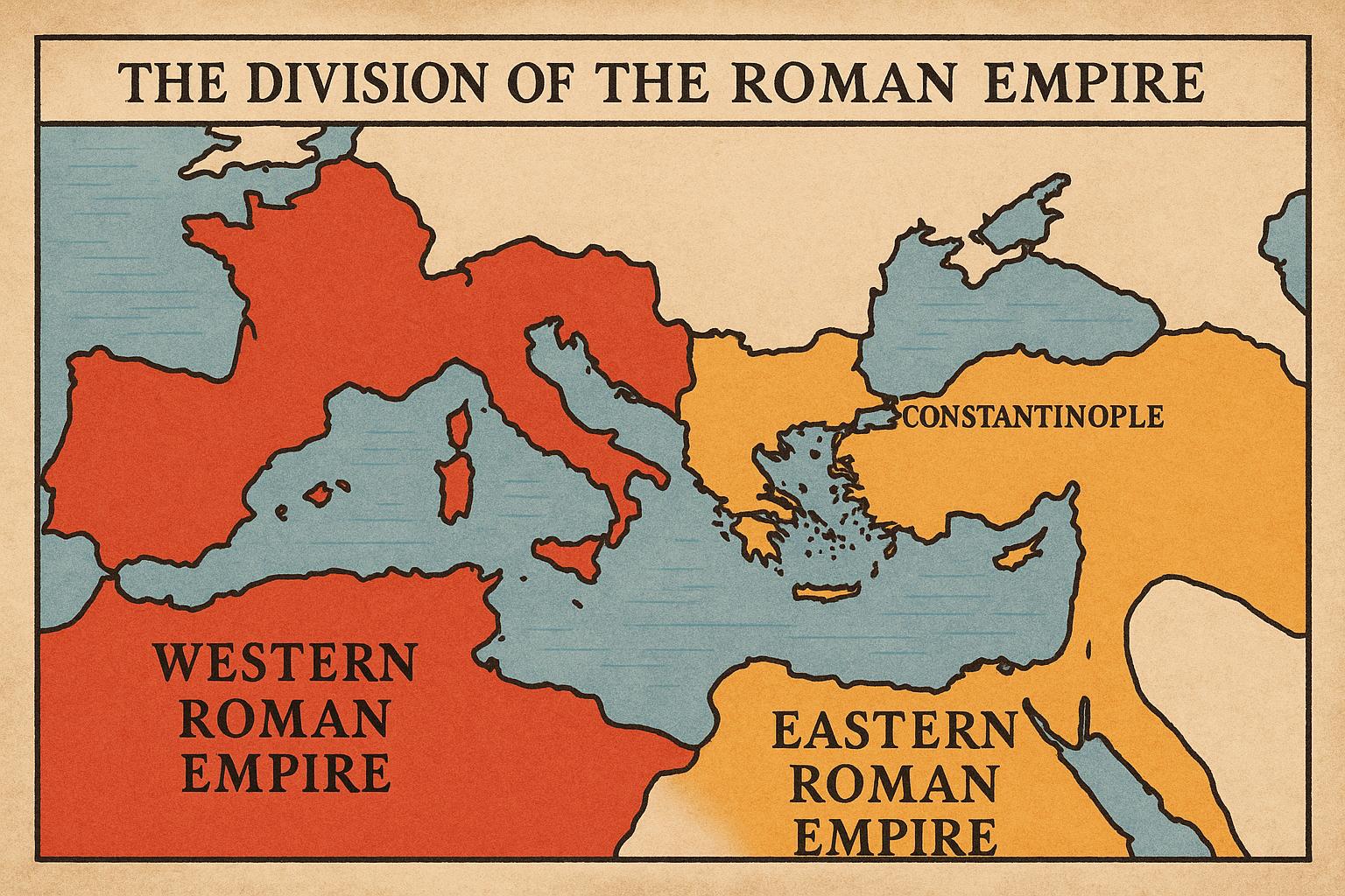 The Division of the Roman Empire: East and West